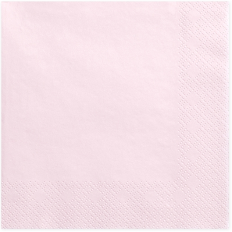 Grandes Serviettes Papier Rose Pastel Poudré Vaisselle Jetable de Fête