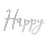 Banderole Happy Birthday Lettres Manuscrites Argent - Décoration Anniversaire Banderole Happy Birthday Lettres Manuscrites Argent - Décoration Anniversaire