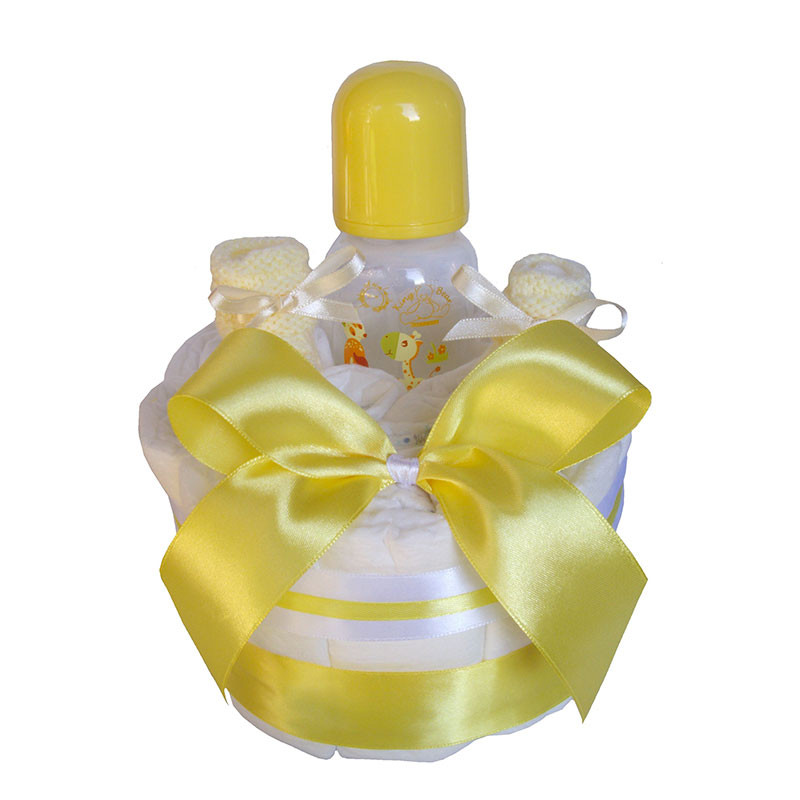 Gateau De Couches Mixte Jaune En Couches Pampers