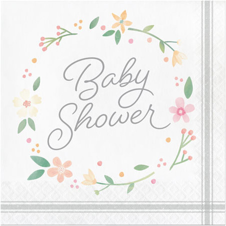 Grandes Serviettes Baby Shower Florale - Fleurs