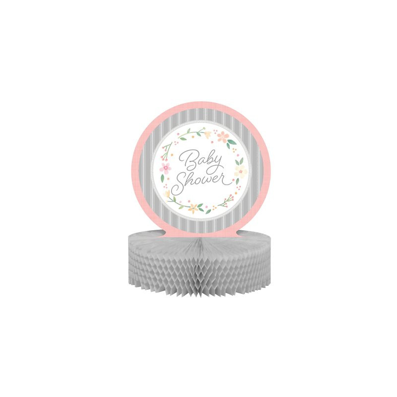 Centre de Table Baby Shower Florale - Fleurs et Eucalyptus