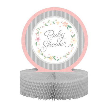 Centre de Table Baby Shower Florale - Fleurs et Eucalyptus