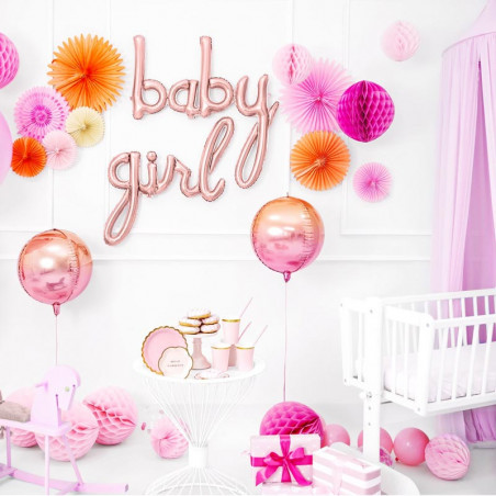 Ballon Géant Hello Rose Cuivré Gold Hello World Baby Shower 