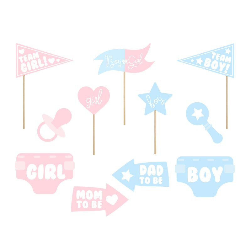 Accessoires Photobooth Gender Reveal Baby Shower Fete De Naissance