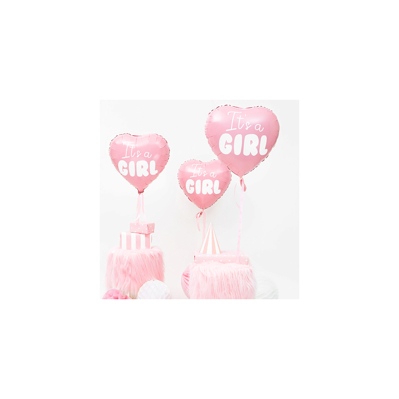 Ballon Alu C'est une Fille Baby Shower Coeur