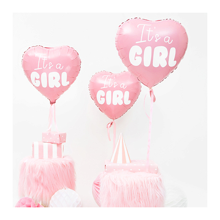 Ballon Alu C'est une Fille Baby Shower Coeur