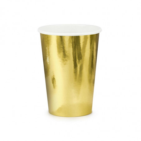 Verres Gobelets 220ml Premium Métallisé Papier Doré Or