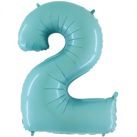 Ballon Géant Alu Bleu Clair 2 An Fête d'Anniversaire Ballon Géant Alu Bleu Clair 2 An Fête d'Anniversaire