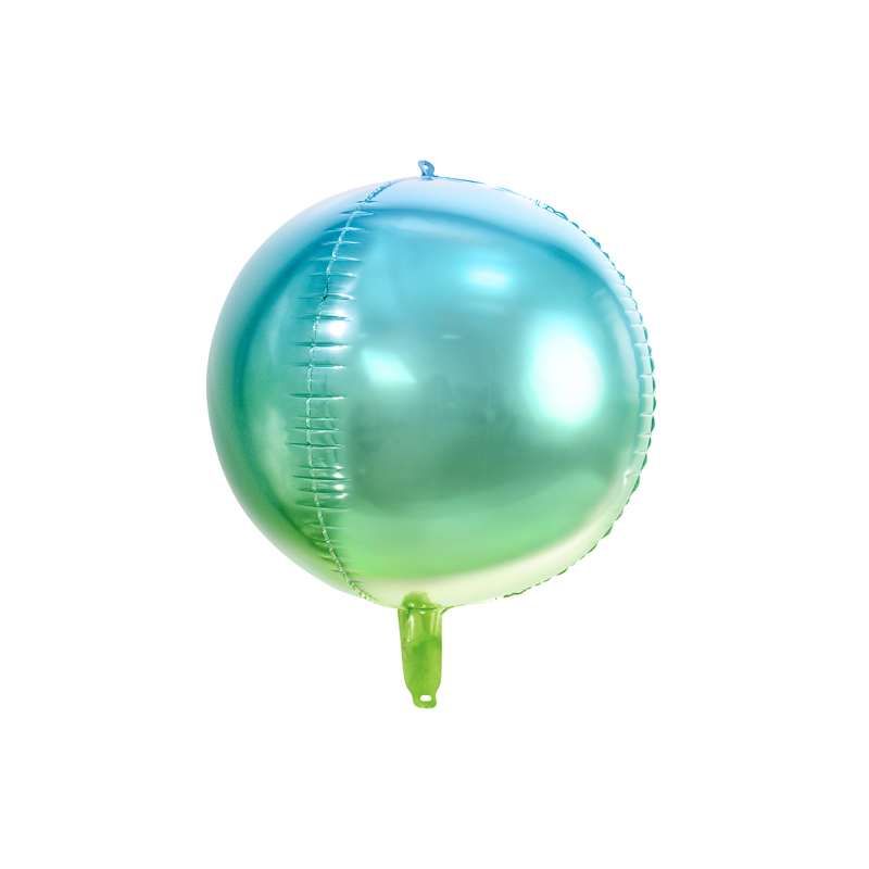 Ballon Miroir Ombré Bleu Vert Lagon Fête - Ballon Orb