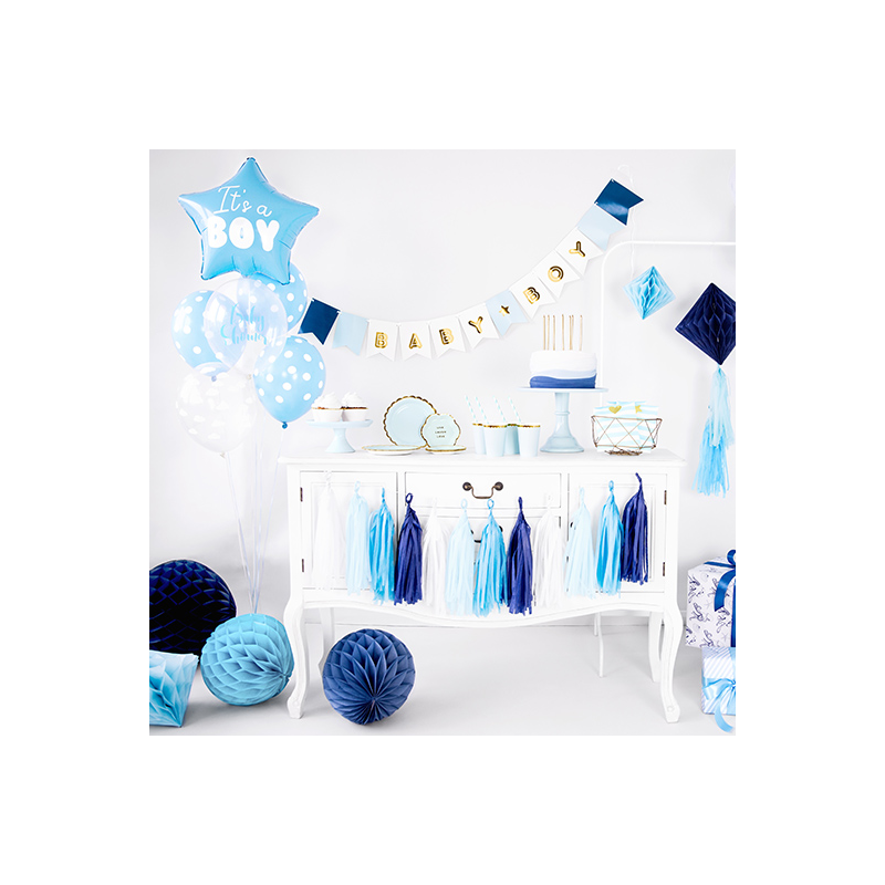Guirlande de Pompons Tassels Bleu - Anniversaire pour Enfants