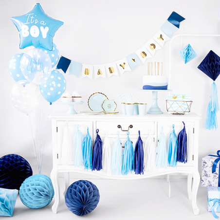 Guirlande de Pompons Tassels Bleu - Anniversaire pour Enfants