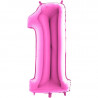 Ballon Géant Chiffre Alu Rose 1 An Fête Anniversaire Fille