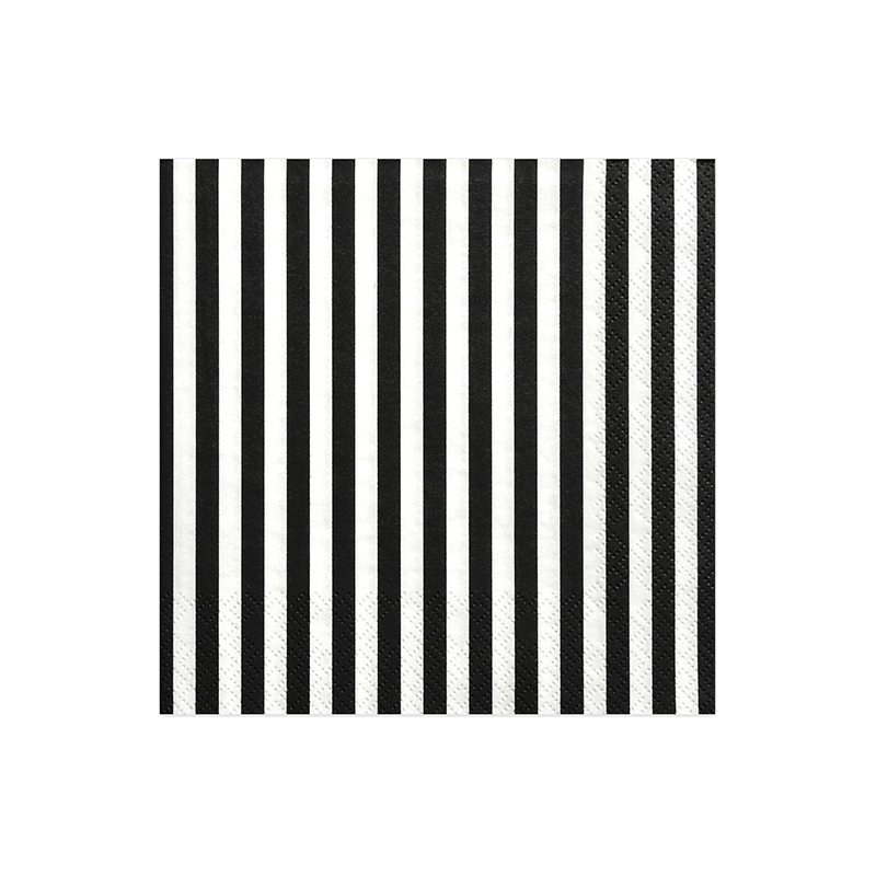 Grandes serviettes à rayures noir et blanc