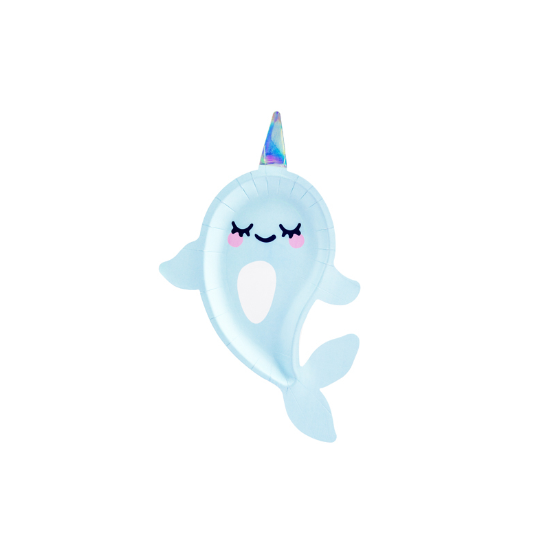 Assiettes Petite Baleine Holographiques - Anniversaire pour enfants