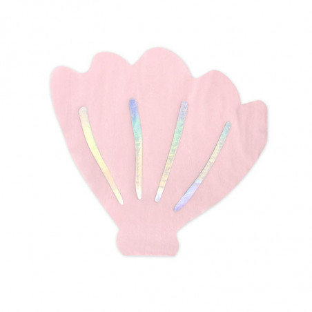 Serviettes Coquillage Rose Pastel Petite Baleine Holographiques - Anniversaire pour enfants