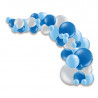 Guirlande de ballons organiques Noël - Argent et bleu Guirlande de ballons organiques Noël - Argent et bleu