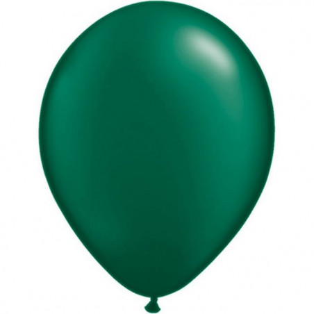 10 Ballons Latex Vert Foncé Nacré Fête - Qualatex