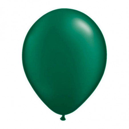 10 Ballons Latex Vert Foncé Nacré Fête - Qualatex