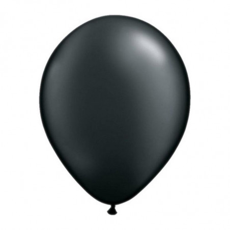 10 Ballons Gonflables Latex Noir Nacré Fête