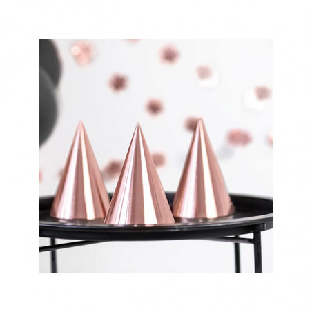 6 Chapeaux de Fête Rose Gold - Animation de fête