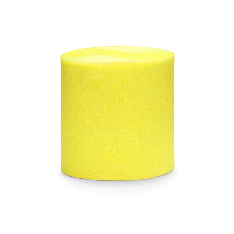Serpentin en Papier Crépon Jaune Fête
