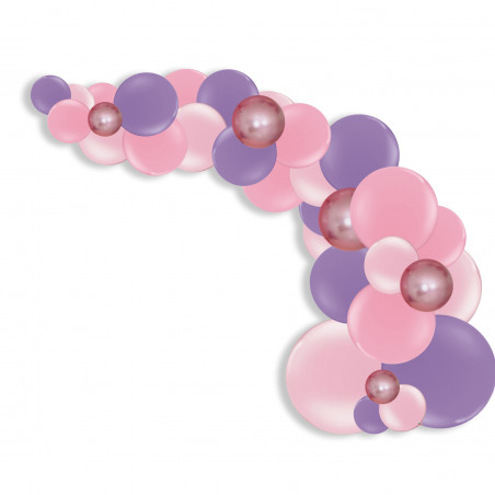 Kit Arche de Ballons Organiques - Modèle Rose et Parme