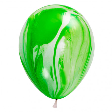 Ballons latex effet marbré vert - Décoration de fête