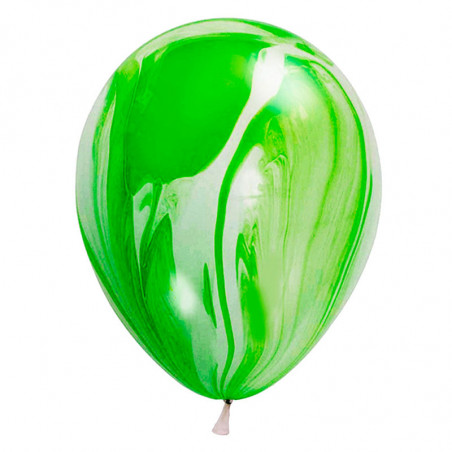 Ballons latex effet marbré vert - Décoration de fête