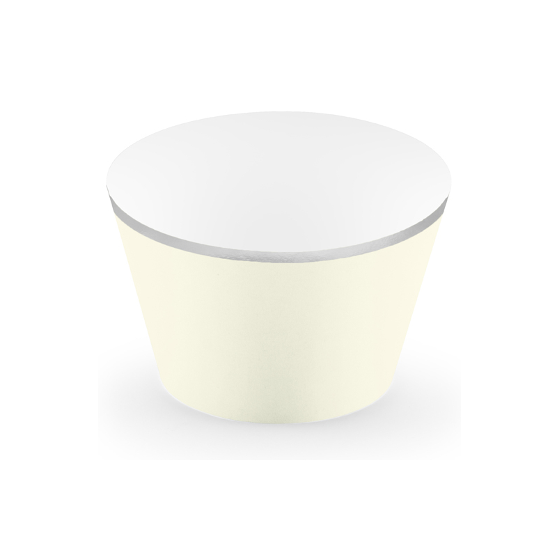 6 Contours à Cup Cakes Beige et Argent