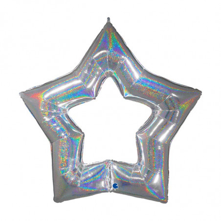 Maxi Etoile Argent Holographique - Décoration de fête