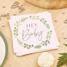 Serviettes en Papier Hey Baby - Thème Champêtre Baby Shower Eucalyptus
