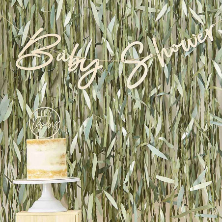 Banderole Bois Baby Shower - Thème Champêtre Baby Shower Eucalyptus