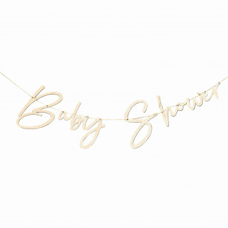 Banderole Bois Baby Shower - Thème Champêtre Baby Shower Eucalyptus