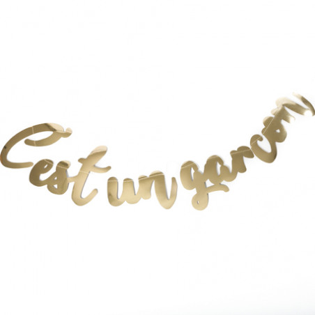 Banderole "C'est un garçon " dorée - Décoration Bébé Shower Naissance Banderole "C'est un garçon " dorée - Décoration Bébé Shower Naissance