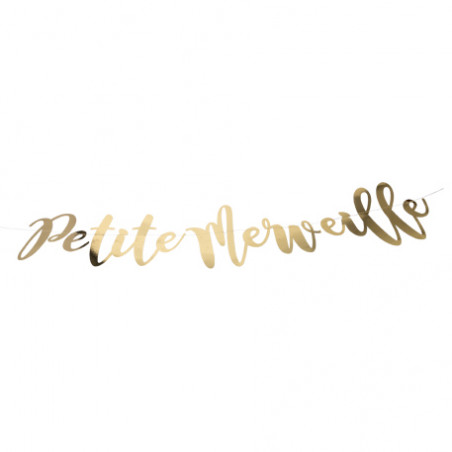 Banderole "Petite Merveille" dorée - Décoration Bébé Shower Naissance