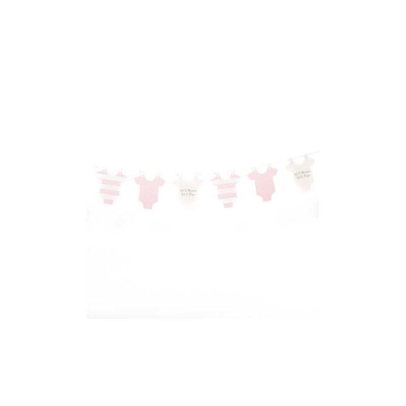 Banderole A Fanions Forme Body Baby Shower Rose Organisation Fille Banderole A Fanions Forme Body Baby Shower Rose Organisation Fille