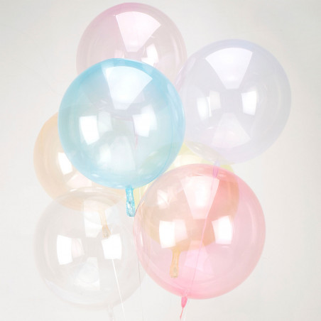 Ballon Crystal Bulle Rond Rose Clair Transparent - Décoration de ballons