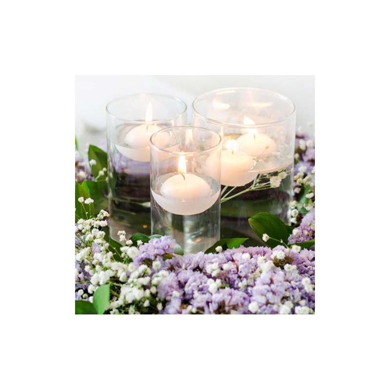 50 bougies flottantes rose pastel - Décoration de table