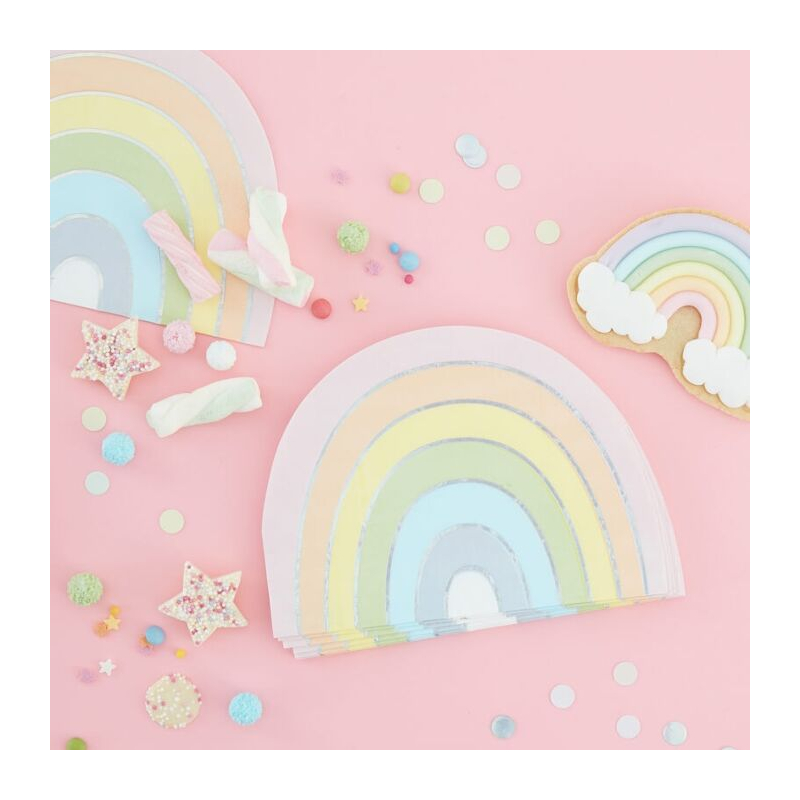 serviettes en papier arc en ciel anniversaire pastel serviettes en papier arc en ciel anniversaire pastel