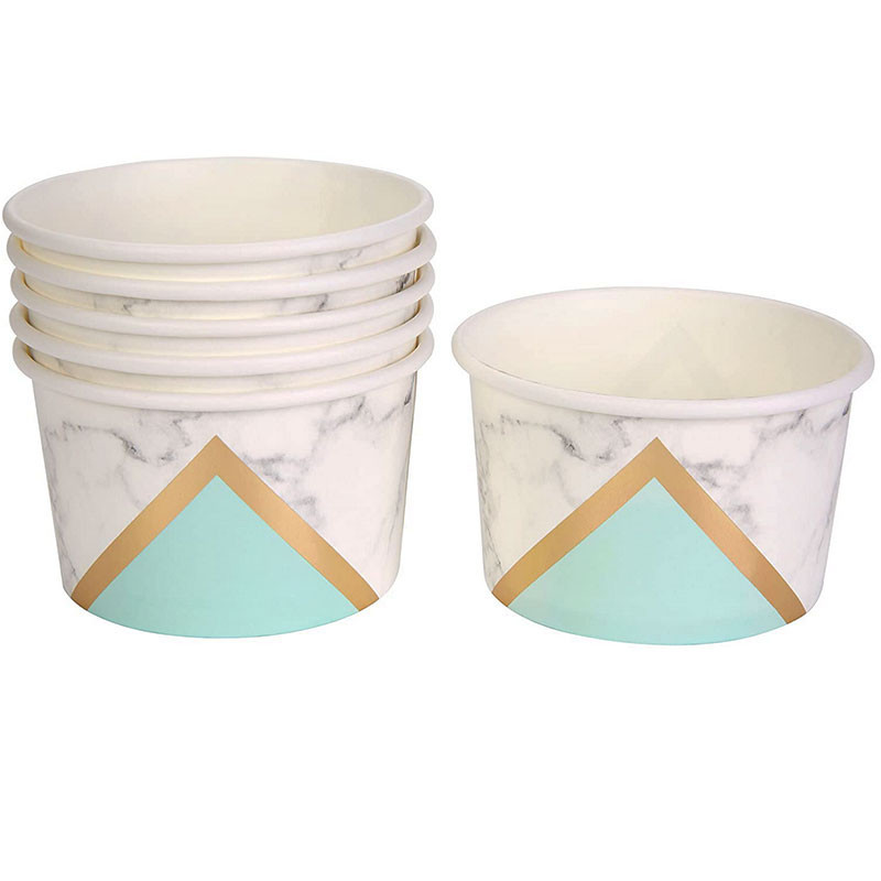 Pots de présentation Sweet Table - Effet Marbre Mint et doré