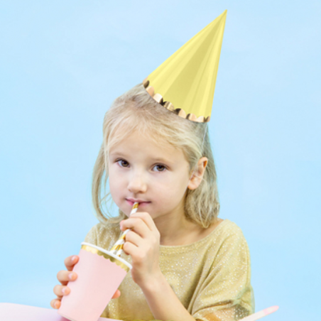 Chapeaux de fête Pastel et Dorés - Assortiment pastel jeux