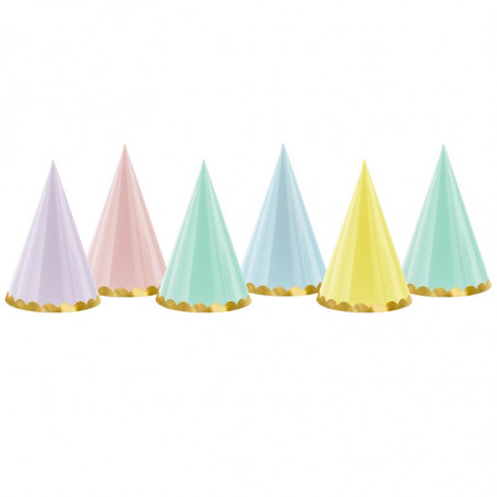 Chapeaux de fête Pastel et Dorés - Assortiment pastel jeux