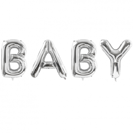 Ballons XXL "Baby" Lettres - Argent Décoration de fête