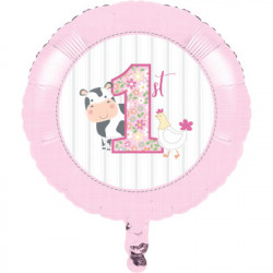 Ballon Fille Premier Anniversaire Bebe Rose Gris Ferme Ballon Fille Premier Anniversaire Bebe Rose Gris Ferme