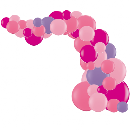 Kit Arche de Ballons Organiques - Modèle Rose Framboise Parme