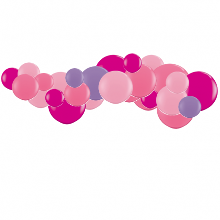 Kit Arche de Ballons Organiques - Modèle Rose Framboise Parme