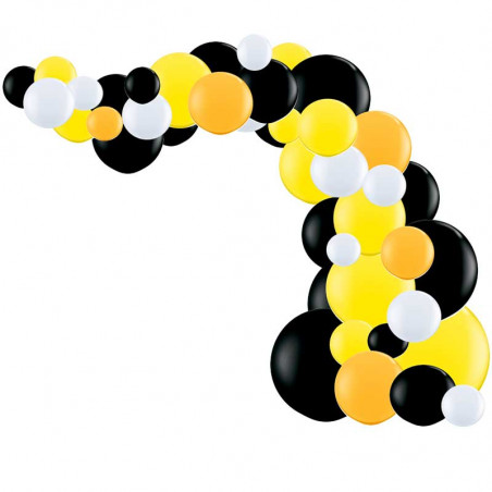 Kit Arche de Ballons Organiques - Modèle Jaune Noir et Blanc