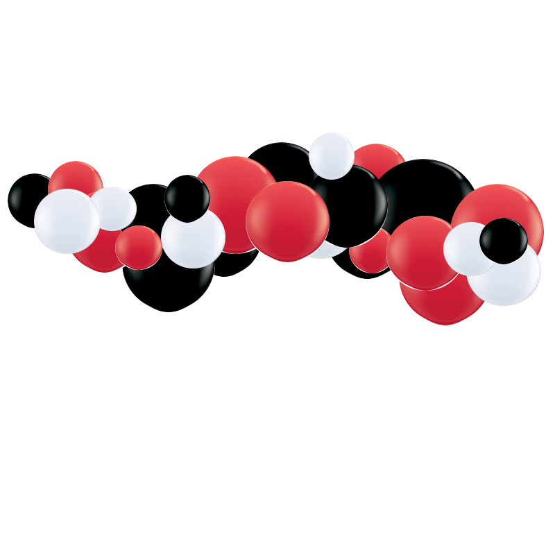 Kit De Ballons Organiques En Noir Blanc Et Rouge