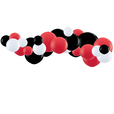 Kit Guirlande de Ballons Organiques - Modèle Rouge Noir et Blanc