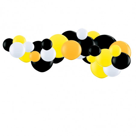 Kit Guirlande de Ballons Organiques - Modèle Jaune Noir et Blanc